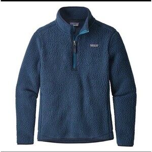Patagonia Retro Pile Fleece Women’s Pullover 1/4 Zip Teal Blue Medium